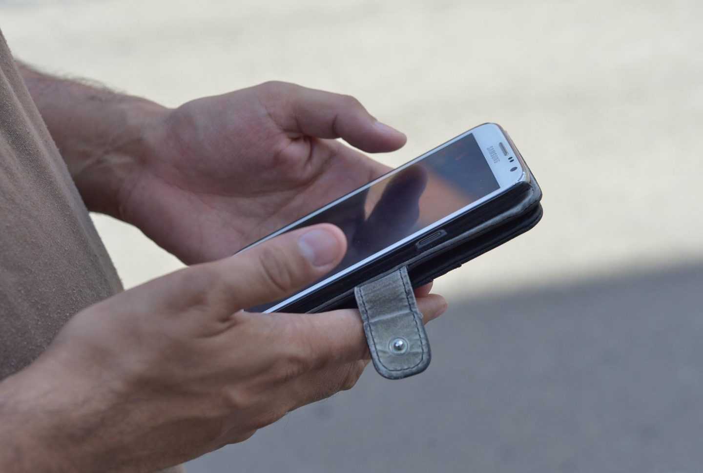 Person holding phone